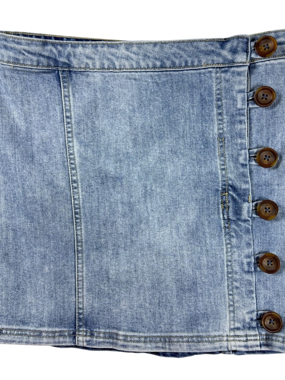 Wishlist Jeans Denim Mini Skirt Button Front Y2K Light Wash Size S - Picture 4 of 10